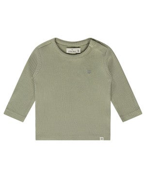 baby t-shirt long sleeve basic rib spring Groen