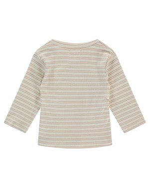 baby t-shirt long sleeve overslag stripes Zand