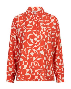 Blouse wide Scarlet Graphic Rood