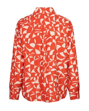 Blouse wide Scarlet Graphic Rood