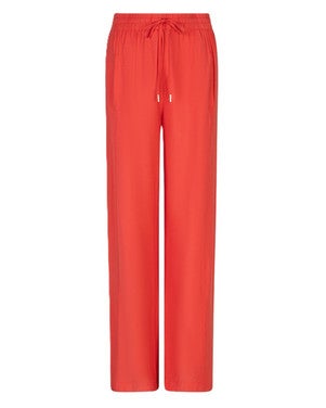 Trousers wide elastic waist slub Rood