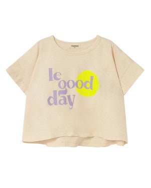 Aura soft slub cotton print T-shirt le good day Off White