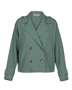 Cato bonded trenchcoat Groen