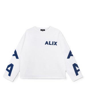 ladies knitted patch longsleeve t-shirt Off White