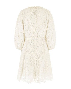 3 QTR SLV EMB VIDA DRESS Off White