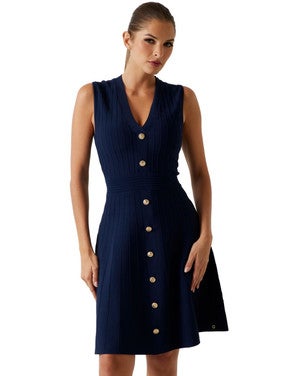 SL VN AMBER SWTR DRESS Donker Blauw