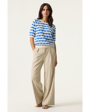 O260046 Trui met patroon Blauw