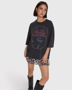 ladies knitted band shirt Grijs