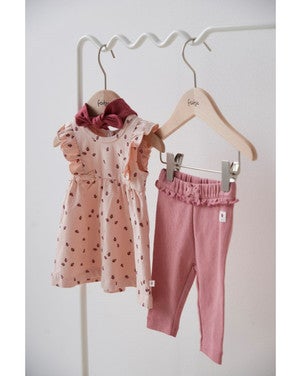 Legging ajour rib - Ladybug Roze