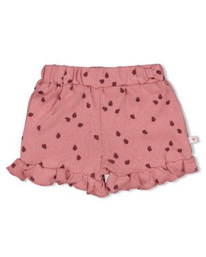 Short ajour rib AOP - Ladybug Roze