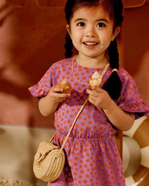 Emilie Dress Flowers Paars