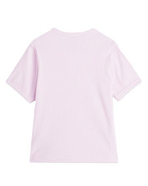 Seasonal core ribbed slimfit Tshirt Roze