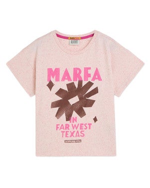 Front artwork neps loosefit Tshirt Beige