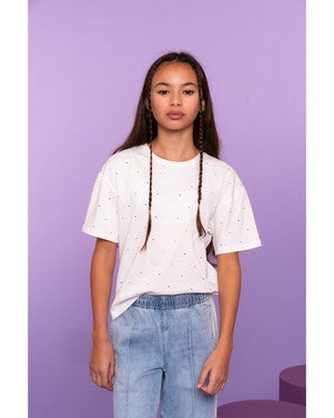 T-shirt rhinestones Off White