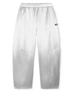 ladies woven shiny pants Zilver