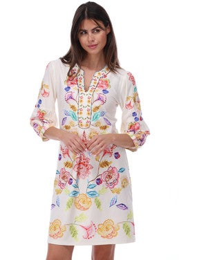 C408 Jurk met design Wit 1