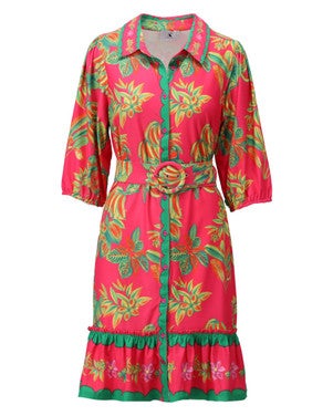 C401 Jurk met design Rood