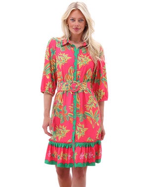 C401 Jurk met design Rood