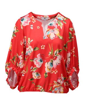 C203 Blouse met design Rood