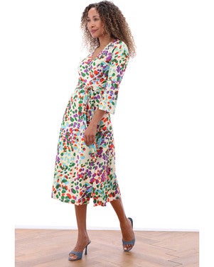 C116 Midi jurk met design Multi