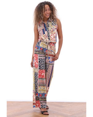 C317 Mouwloze jumpsuit met design Multi