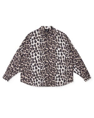 ladies woven animal blouse Bruin 1