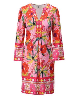 C411 Jurk met design Roze