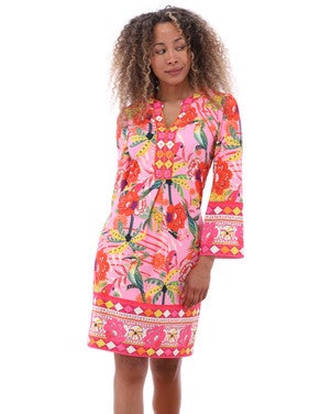 C411 Jurk met design Roze