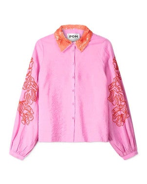 BLOUSE - Cheering Pink Sequins Roze