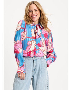 BLOUSE - Urban Flora Stripe Multi