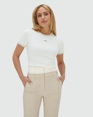 CODY slim fit T-shirt met logo Off White