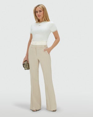 LIORA high rise flared pantalon Ecru