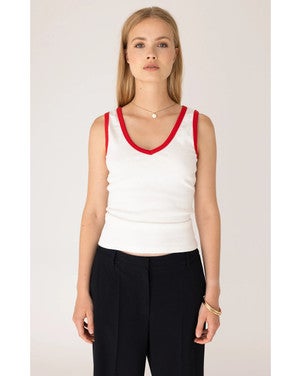 B70-04-RibbyV T-shirt Off White