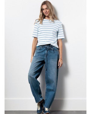 Annika stripe t-shirt Licht Blauw