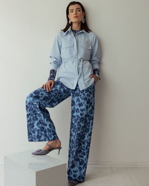 Lexie leopard trousers Blauw