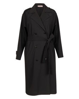 Laurine bonded trenchcoat Zwart 1