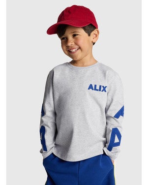 kids knitted patches long sleeve Grijs