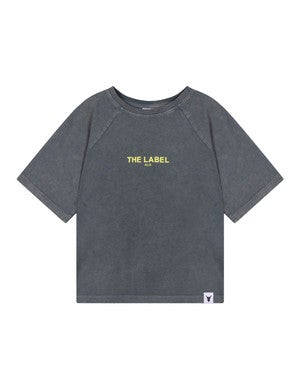 kids knitted raglan logo t-shirt Grijs