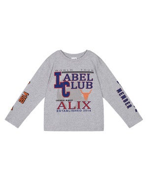 kids knitted fancy artwork long sleeve Grijs