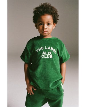 kids knitted terry t-shirt Groen