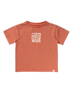 Garment Dye Wide Tee Rood