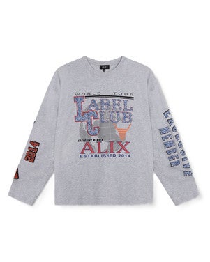 ladies knitted fancy print longsleeve t-shirt Grijs