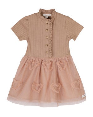 Nozy Dress Tule Hearts Roze