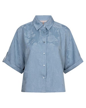 Blouse daisy jacquar Blauw
