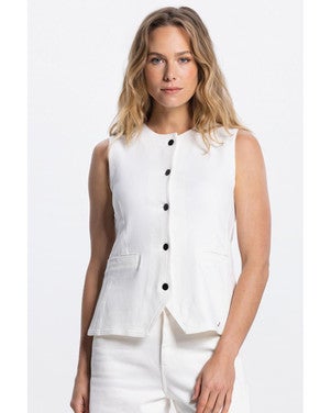 MADOU GILET OD 210 denim Off White