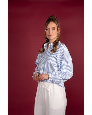 Lexie Seersucker Stripe Blauw