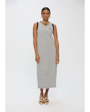 Striped Dress Off White