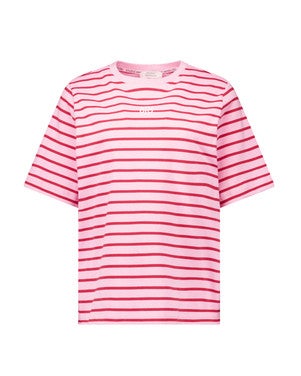Stripe studio floor t-shirt Roze