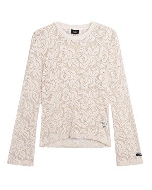 ladies woven lace top Ecru