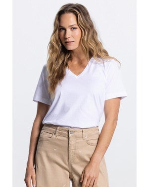 SUVI SHIRT COJ 157 short sleeve v-neck Wit 1